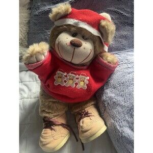 Trappers Christmas Bear 17" Plush Stuffed Animal Sweater Green Vintage